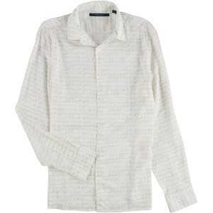 Perry Ellis Mens Writing Print Button Up Shirt - 1 of 2