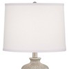 Pacific Coast Lighting Chinon 26" High Modern Coastal Table Lamp French Gray Finish Ceramic Single White Shade Living Room Bedroom Bedside Nightstand - 4 of 4