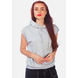 Solid Cap Sleeve Hoodie - 1 of 4