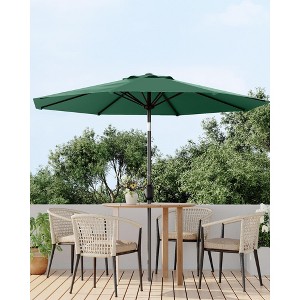 10ft Patio Umbrella, Table Umbrella Outdoor Patio with Crank Lift & Push Button Tilt, 8 Sturdy Ribs for Yard, Deck, Pool - 1 of 4