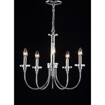 Sharon Chrome and Clear 5-Light Adjustable Chandelier