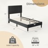 Safstar Twin Size Bed Frame with Vertical Channel Tufted Headboard & Wooden Slats - 2 of 4