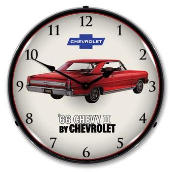 Collectable Sign & Clock | 1966 Chevy II Nova Super Sport LED Wall Clock Retro/Vintage, Lighted