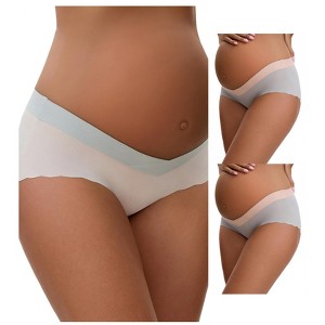 INSPIRE CHIC Women's Low Waist Ice Silk Briefs Pregnancy Under the Bump Underwear 3 Packs - 1 of 4