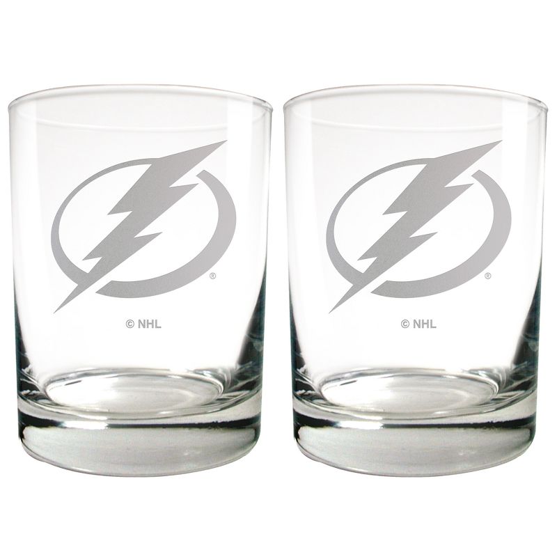 NHL Tampa Bay Lightning Laser Etched Rocks Glass Set - 2pc, 1 of 2