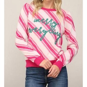 Women's Merry Everything Glitter Striped Sweater - Fate - 1 of 3