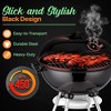 NutriChef Portable Outdoor Charcoal BBQ Grill - Stainless Steel Charcoal Grill Offset Smoker with Cover - SLCGB30, Black - 4 of 4
