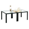 Set of 2 Coffee Table Cocktail Table Center Table Side Table Computer Table Makeup Table  with Tempered Glass Top, Black/Transparent-ModernLuxe - 4 of 4