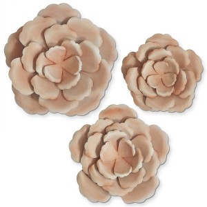 Americanflat Three Metal Flower Wall Decor Set - 3 X Multi-Size Roses As Outdoor Metal Wall Art Decroations - Metal Indoor Wall Art - 1 of 4