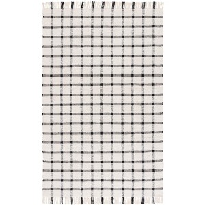 Montauk MTK322 Hand Woven Indoor Area Rug - Ivory/Black - 6'x9'- Safavieh - 1 of 4