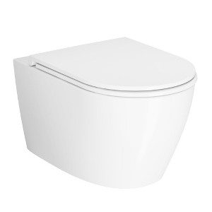 Coucheta Modern Wall-Hung Toilet with Soft-Close Seat, Dual Flush Comfort Height Floating Toilet with Ultra-Thin Cover for Elegant Bathrooms - 1 of 4