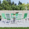 vidaXL Chair Cushion 6 Pcs Outdoor Garden High-Back Chair Cushion Green Fabric - Comfortable Foam Fiber Filling - Non-Slip Design - 2 of 4