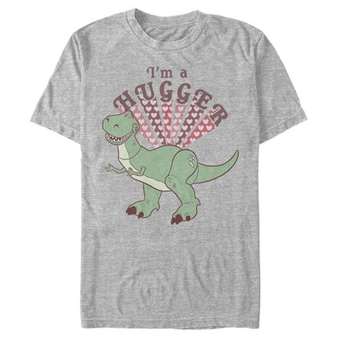 Men's Toy Story Rex I'm A Hugger Hearts T-shirt - Athletic Heather ...