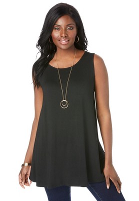 Jessica London Women's Plus Size Stretch Knit Sleeveless Swing Tunic
