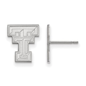 Black Bow Jewelry 14k White Gold Texas Tech Red Raiders NCAA Post Earrings - 1 of 3
