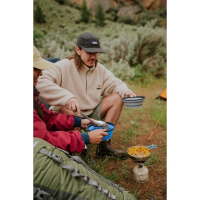 Large Blue and Gray Collapsible Silicone Travel Bowls - 2 Pack