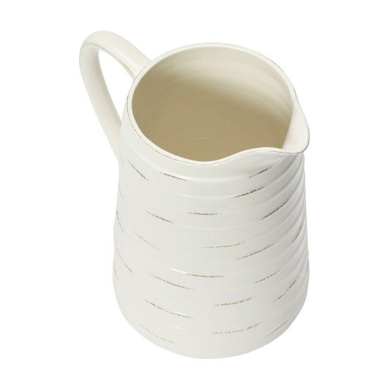Ceramic Pitcher - White - Storied Home, 6 of 10