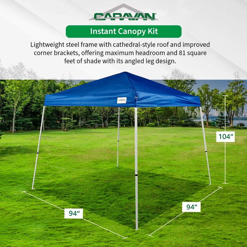 Caravan Canopy V-Series 10 x 10 2 Slant Leg Sidewall Kit & V-Series II 10 x 10 Entry Level Angled Leg Instant Canopy for Recreational Uses, 4 of 7