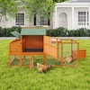 FURNIinspire Pet Crates and Houses, Chicken Coop, Wheels, Movable Hen House, Backyard Garden Cage for Small Animals, Orange, 82.28"*25.6"*44.88" - 2 of 4