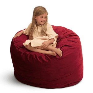 Ultimate Sack 3ft Bean Bag Chair, Oversized Comfortable Indoor Floor Lounger, Giant Foam-Filled Furniture for Relaxing, Burgundy Suede - 1 of 4