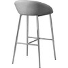 Monarch Specialties Bar Stool Set Of 2 Bar Height Metal Fabric Grey Chrome Contemporary Modern - 4 of 4