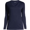 Lands' End Women's Relaxed Supima Cotton Long Sleeve V-Neck T-Shirt - 2 of 2