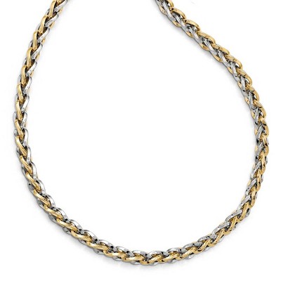 Black Bow Jewelry 5.5mm 14k Two-Tone Gold Polished Fancy Link Necklace, 18 Inch