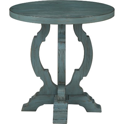 target blue side table