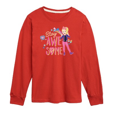 JoJo Siwa Stay Awesome Long Sleeve Graphic T-Shirt - Red - 3T