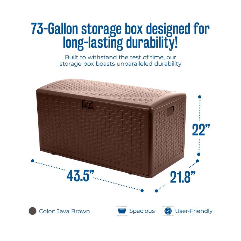 Plastic Development Group 73 Gallon Resin Outdoor Patio Storage Deck Box, 2 of 6