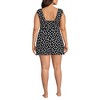 Lands' End Women's Chlorine Resistant Square Neck Ruched Swim Dress One Piece Swimsuit - 2 of 4
