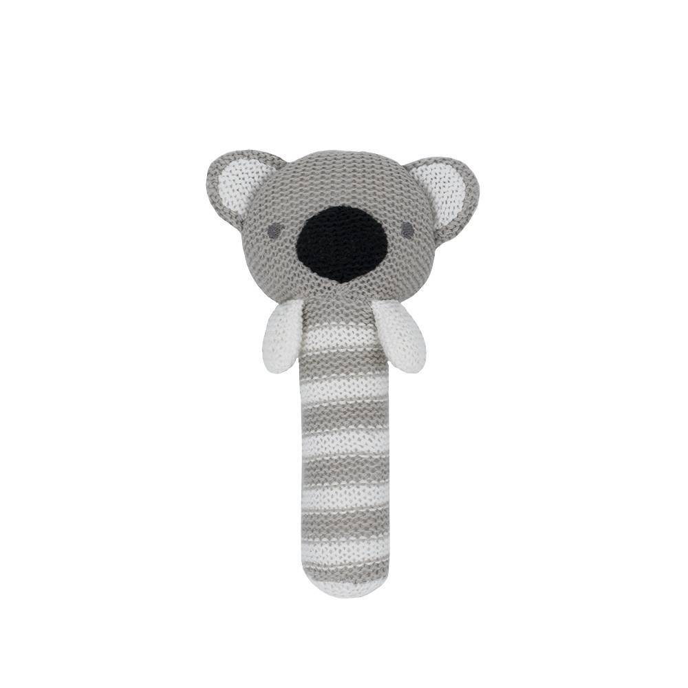 Photos - Rattle / Teether Living Textiles Baby Cotton Knitted Rattle - Kassey Koala