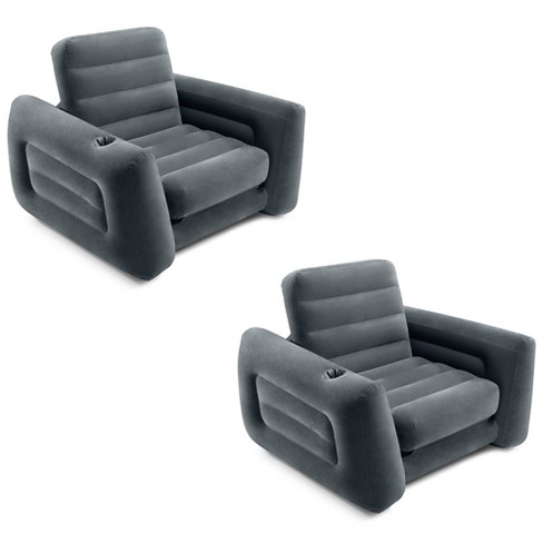 Intex 66551EP Inflatable Pull Out Sofa Chair Sleeper that works as a Air Bed Mattress Twin Sized 2 Pack