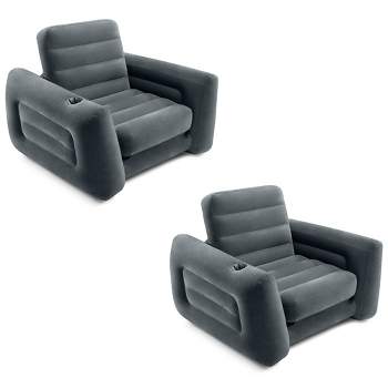Intex 66551EP Inflatable Pull-Out Sofa Chair Sleeper that works as a Air Bed Mattress, Twin Sized (2 Pack)