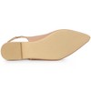 Allegra K Women's Faux Leather Pointed Toe Slip-On Slingback Flat Pumps - 4 of 4