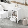 FAMYYT 20 in. Single Sink Freestanding White Bath Vanity with White Ceramic Top, Stainless Steel Hinges - 4 of 4