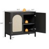 Buffet Cabinet with Storage, Rattan Storage Cabinet with Doors - 2 of 4