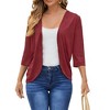 Women's Basic Open Front Knit Cardigan Long Sleeve Casual Cover Up - 3 of 4