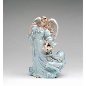 Kevins Gift Shoppe Ceramic Angel with Flower Basket Music Box