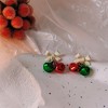 Bow & Bell Christmas Earrings: Sterling Silver Hypoallergenic Studs. - 4 of 4
