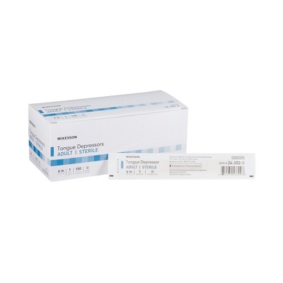 Mckesson 6 Inch Length Wood Tongue Depressor Unflavored Sterile 24-202 ...