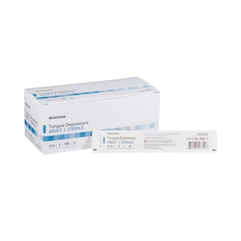 Mckesson 6 Inch Length Wood Tongue Depressor Unflavored Sterile 24-202-s 1  Box 100/box : Target