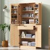 72" Freestanding Kitchen Pantry Cabinet with Adjustable Shelves, Modern Storage Cabinet for Kitchen, Dining Room, or Living Room-Panipeachy - 3 of 4