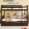 KTMBDW Classic Rubber Wood Twin over Twin Bunk Bed with 2 Drawers, Twin over Twin, Ladder and Safety Guardrails - 2 of 4