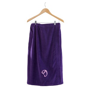 Personalization Mall Bath Time Monogram Towel Wrap - Purple - 1 of 1