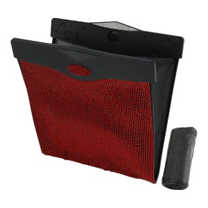 Unique Bargains Car Trash Can Portable Back Seat Trash Bin 12.2" Length 11.4" Width 10.2" Height Red 1 Pc - 1 of 4