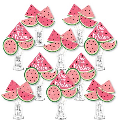 Big Dot of Happiness Sweet Watermelon - Fruit Party Centerpiece Sticks - Showstopper Table Toppers - 35 Pieces
