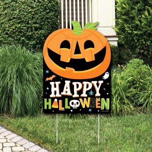 Big Dot of Happiness Jack-O'-Lantern Halloween - Party Decorations - Kids Halloween Party Welcome Yard Sign - 1 of 4