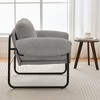 Hyleory Moore Metal Lambswool Upholstered Accent Chair for Bedroom Reception Area Reading Room Living Room - 3 of 4
