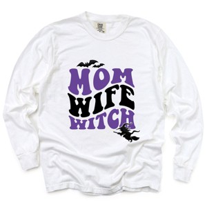 Simply Sage Market Mom Wife Witch Colorful Puff Print Garment Dyed Long Sleeve - 1 of 4